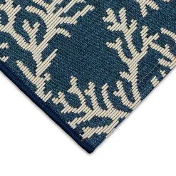 Kirklands Home Navy Blue Coral Indoor/Outdoor Rug, 2x3 Outlet