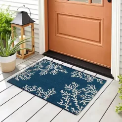 Kirklands Home Navy Blue Coral Indoor/Outdoor Rug, 2x3 Outlet