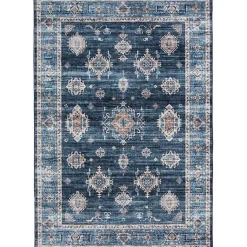 Kirklands Home Navy Blue Decorative Washable Area Rug Hot
