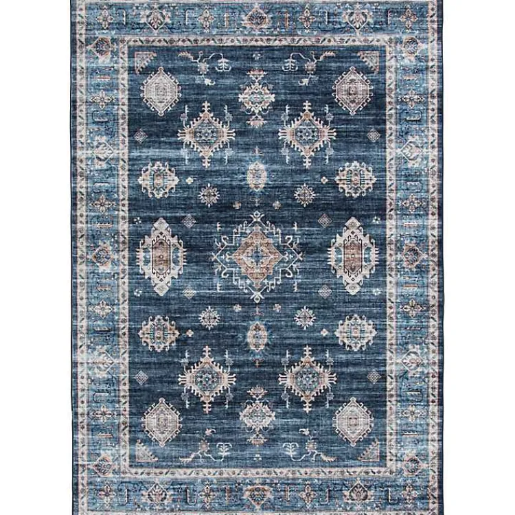Kirklands Home Navy Blue Decorative Washable Area Rug Hot
