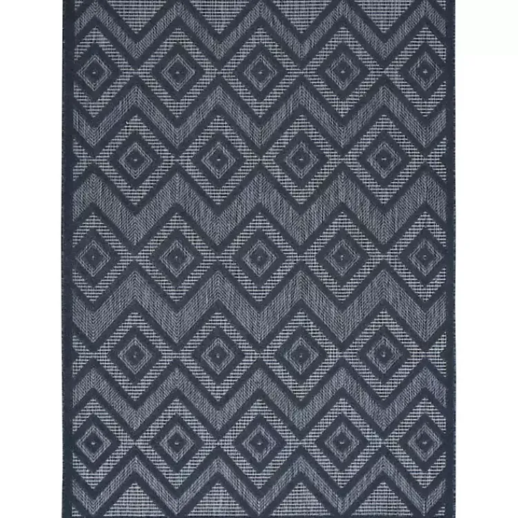 Kirklands Home Navy Diamond Indoor/Outdoor Area Rug, 4x6 Blue New