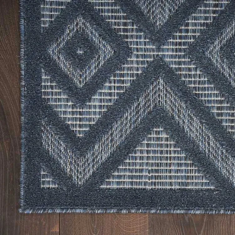 Kirklands Home Navy Diamond Indoor/Outdoor Area Rug, 5x7 Blue Best