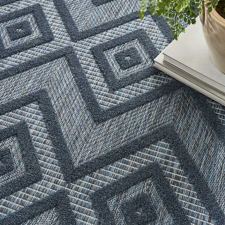 Kirklands Home Navy Diamond Indoor/Outdoor Area Rug, 5x7 Blue Best