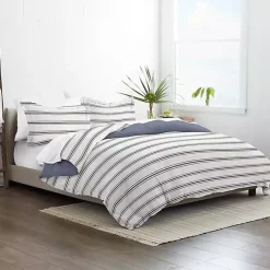 Kirklands Home Navy Blue Echo Stripe 3-pc. King Duvet Cover Set Clearance