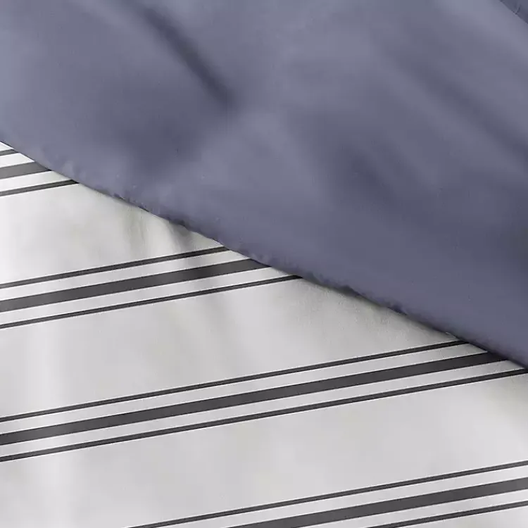 Kirklands Home Navy Blue Echo Stripe 3-pc. King Duvet Cover Set Clearance