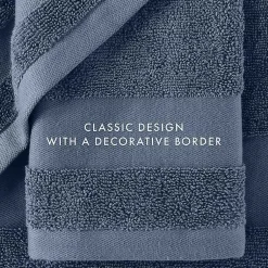 Kirklands Home Navy Essential Cotton Bath Towels, Set of 4 Blue New