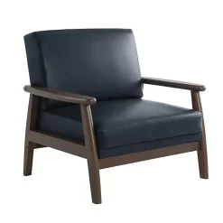 Kirklands Home Navy Faux Leather Ambon Accent Chair Blue Online