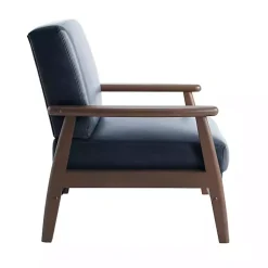 Kirklands Home Navy Faux Leather Ambon Accent Chair Blue Online