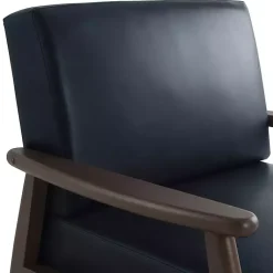 Kirklands Home Navy Faux Leather Ambon Accent Chair Blue Online