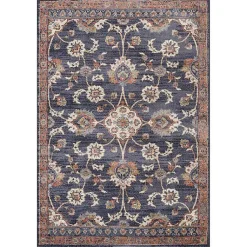 Kirklands Home Navy Floral Area Rug, 5x8 Blue Sale