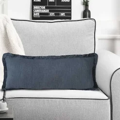 Pillows>Kirklands Home Navy Handwoven Appen Lumbar Pillow Blue