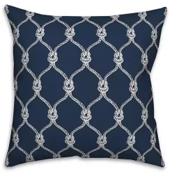 Kirklands Home Navy Knots Indoor/Outdoor Pillow Blue Outlet