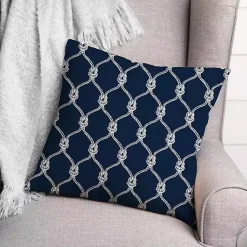 Kirklands Home Navy Knots Indoor/Outdoor Pillow Blue Outlet