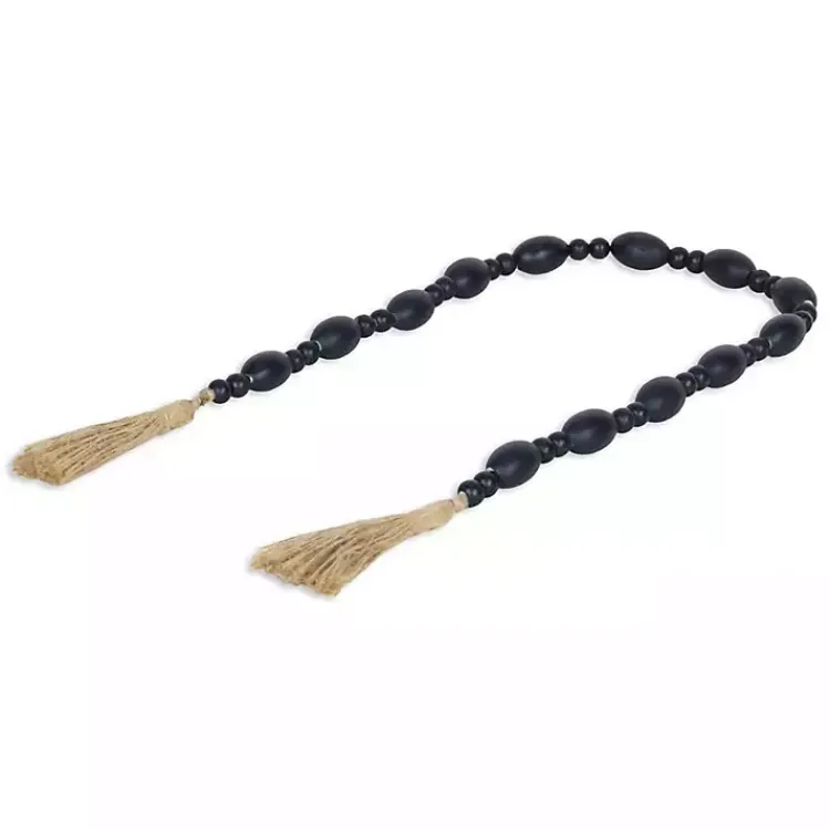 Decorative Accents>Kirklands Home Navy Oval Bead Wood Garland Blue
