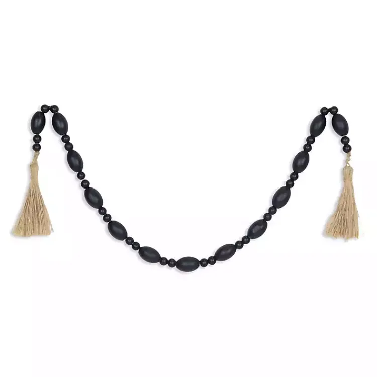 Decorative Accents>Kirklands Home Navy Oval Bead Wood Garland Blue
