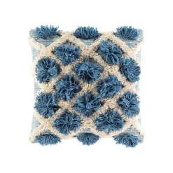 Pillows>Kirklands Home Navy Pom Pom Pillow Blue