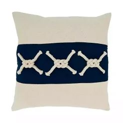 Pillows>Kirklands Home Navy Rope Knots Throw Pillow Blue