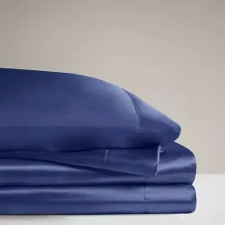 Kirklands Home Navy Satin 6-pc. Full Sheet Set Blue Discount