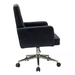 Kirklands Home Navy Tufted Faux Leather Swivel Office Chair Blue Discount