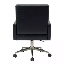 Kirklands Home Navy Tufted Faux Leather Swivel Office Chair Blue Discount
