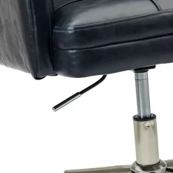 Kirklands Home Navy Tufted Faux Leather Swivel Office Chair Blue Discount