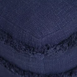 Poufs & Floor Cushions>Kirklands Home Navy Tufted Stripe Cotton Square Pouf Blue