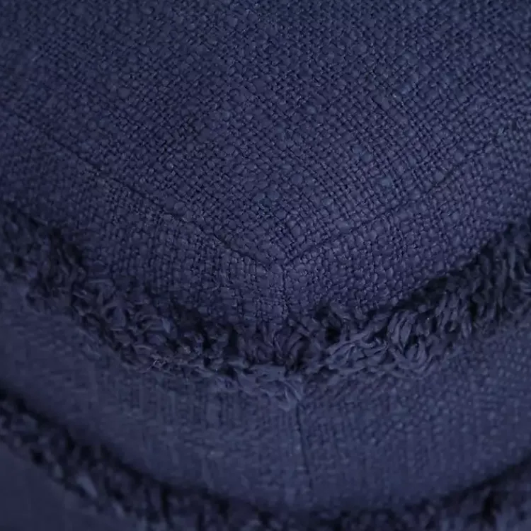 Poufs & Floor Cushions>Kirklands Home Navy Tufted Stripe Cotton Square Pouf Blue