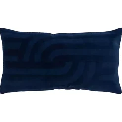 Pillows>Kirklands Home Navy Velvet Abstract Stripe Lumbar Pillow Blue