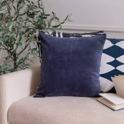 Pillows>Kirklands Home Navy Velvet Handmade Throw Pillow Blue
