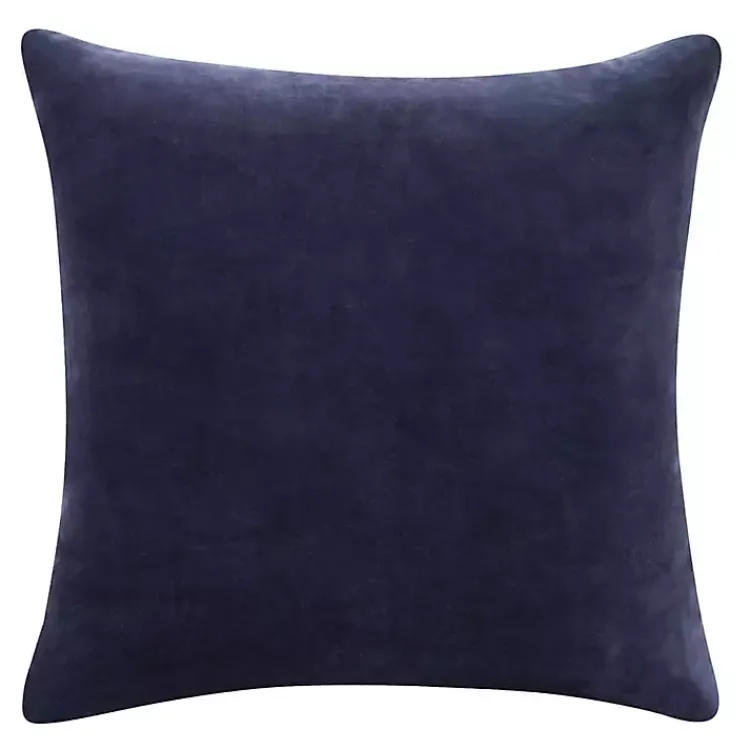 Pillows>Kirklands Home Navy Velvet Handmade Throw Pillow Blue