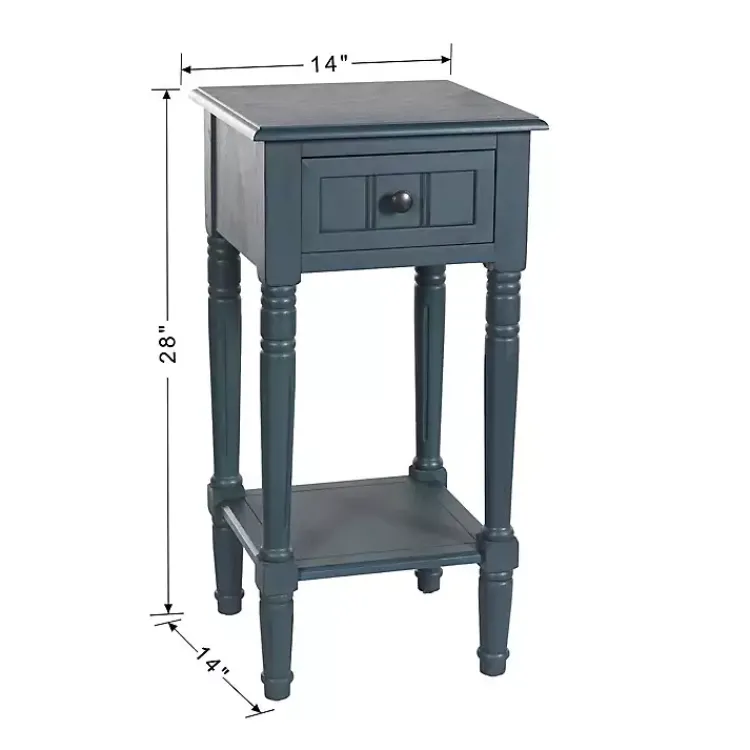 Kirklands Home Navy Wood Square Hampton Accent Table Blue Discount
