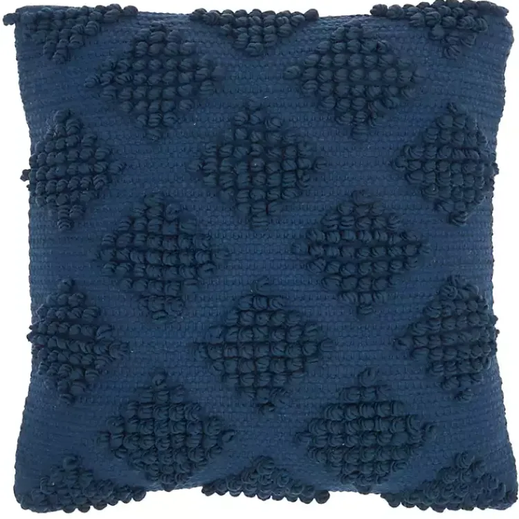 Pillows>Kirklands Home Navy Woven Diamond Pillow Blue