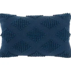 Pillows>Kirklands Home Navy Woven Diamonds Lumbar Pillow Blue