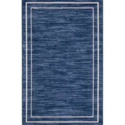 Kirklands Home Navy Bordered Indoor/Outdoor Area Rug, 3x5