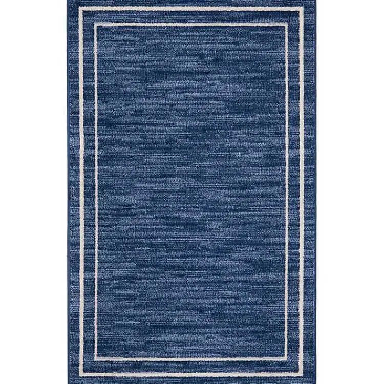 Kirklands Home Navy Bordered Indoor/Outdoor Area Rug, 3x5