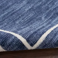 Kirklands Home Navy Bordered Indoor/Outdoor Area Rug, 3x5