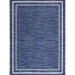 Kirklands Home Navy Bordered Indoor/Outdoor Area Rug, 5x7 Best
