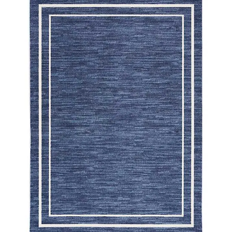 Kirklands Home Navy Bordered Indoor/Outdoor Area Rug, 6x9 Blue Discount