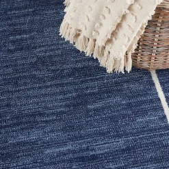Kirklands Home Navy Bordered Indoor/Outdoor Area Rug, 6x9 Blue Discount