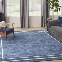Kirklands Home Navy Bordered Indoor/Outdoor Area Rug, 8x10 Blue Best