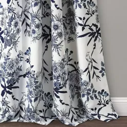 Kirklands Home Navy Botanical Garden Curtain Panel Set, 95 in. Blue Discount