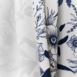 Kirklands Home Navy Botanical Garden Curtain Panel Set, 95 in. Blue Discount