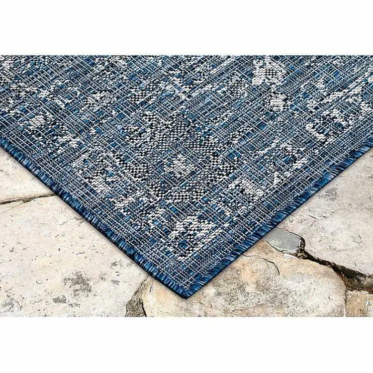 Kirklands Home Navy Botanical Hannah Indoor/Outdoor Rug, 6x9 Blue Best