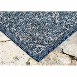 Kirklands Home Navy Botanical Hannah Indoor/Outdoor Rug, 7x9 Blue Discount