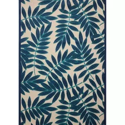 Kirklands Home Navy Botanical Leaves Outdoor Area Rug, 9x13 Online