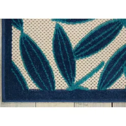Kirklands Home Navy Botanical Leaves Outdoor Area Rug, 9x13 Online