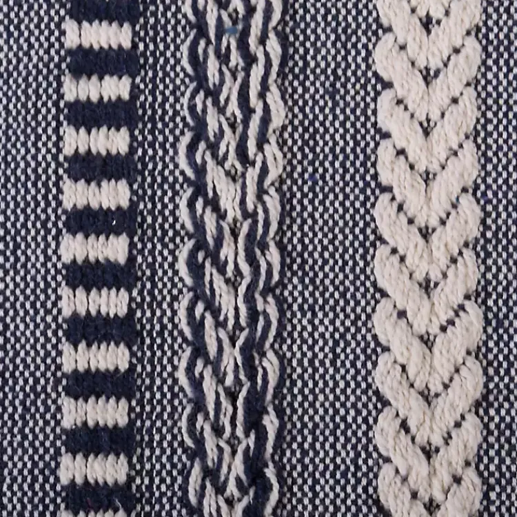 Blankets & Throws>Kirklands Home Navy Braided Stripe Throw Blue