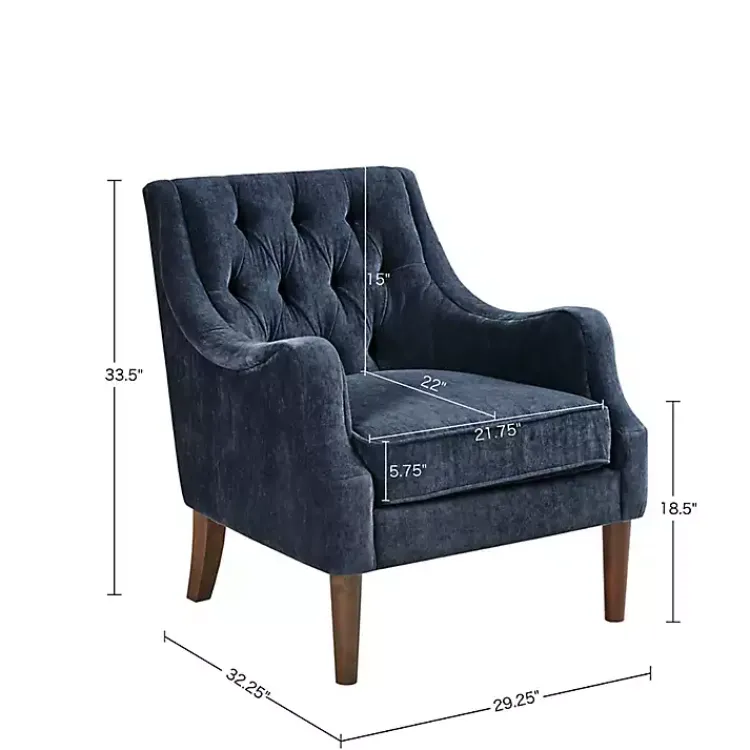 Kirklands Home Navy Button Tufted Accent Chair Blue Outlet