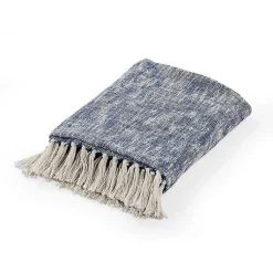 Blankets & Throws>Kirklands Home Navy Chambray Fringe Throw