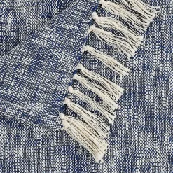 Blankets & Throws>Kirklands Home Navy Chambray Fringe Throw